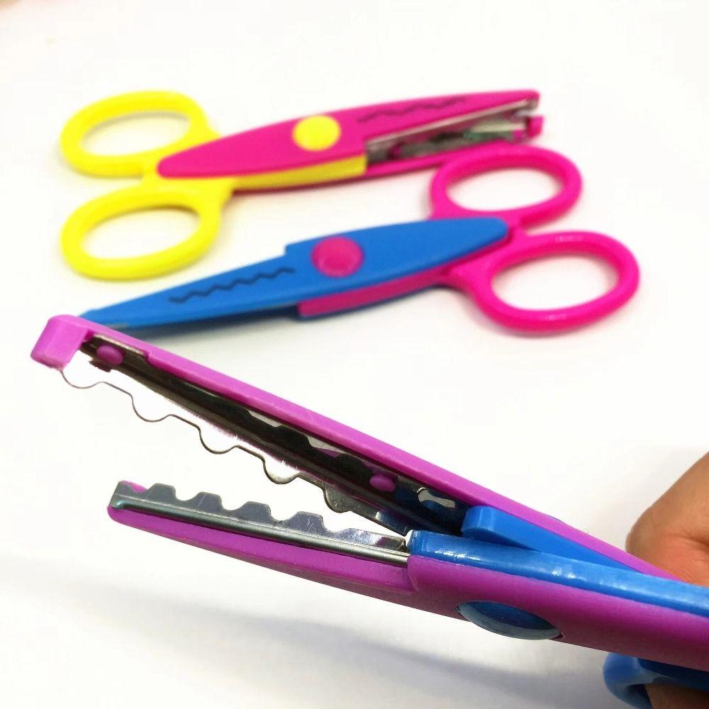 Candy Color Minimalistic Lace Scissors Wavy Pattern Kawaii Lace Scissors  Children Gifts