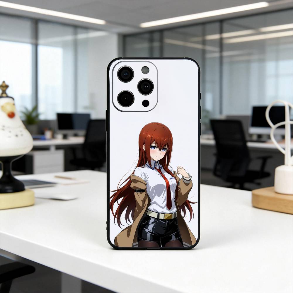 K-Kurisu M-STEINS GATE Makise-es Phone Case For iPhone 17, 16,15,14,13,12,11 Plus,Pro Max, Others Soft Black Cover