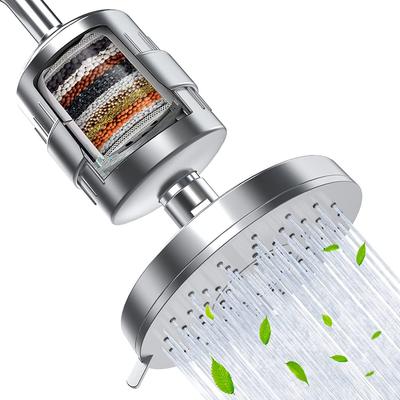 20-Stage Filter Shower Head Set: Concealed Install, Pressurized, Handheld 4-Inch Electroplated Design