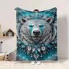 1pc Polar Bear Mandala Art Blanket Lightweight Blanket Throw Blanket For Sofa, Bed, Travel, Camping, Livingroom, Office yy251010023