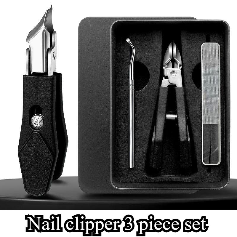 Diagonal Nail Clipper Set 3-Piece - Precision Eagle Beak Design for Fingernails & Toenails, Ergonomic Grooming Tool