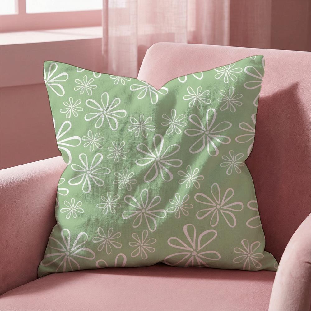 Floral Pattern Cushion Cover MultiScene Pillow Cover for Home Car Reversible Soft Durable for Daily Use