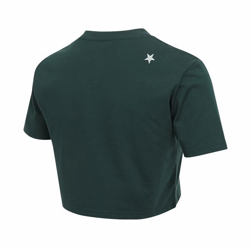 New Converse T Shirt Women's Dark Green WCH607-EIE
