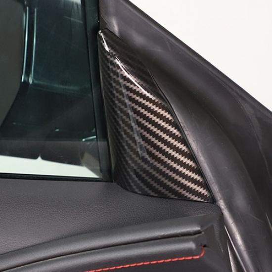 ABS Carbon Interior A-Pillar Triangle Panel Trim Cover For Corvette C8 -2024