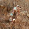 Fashion Bridal Oval Faux Opal Ring Women Luxury Exquisite Rose Gold Color Temperament Wedding Jewelry Accessories
