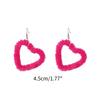 Hollow Heart Pendant Earring Sweet Cool Plush Heart Charm Earrings Temperament Small Hoop Earrings Fashion Jewelry