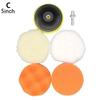 3/4/5 Inch Foam Pad Buffer Kit Reusable Car Polishing Sponge Pads Kit Wool Buffer Drill Wheel Polisher for Auto Remove Scratches