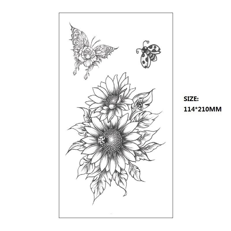 Bohemian Geometric Shape Water Transfer Small Full Arm Back Sexy Simulation Tattoo Sticker