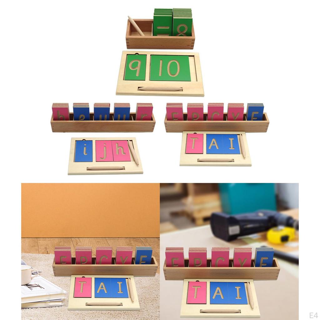 0-10 Number & ABC Letter Tracing Board Wooden and Counting Aid Montessori Toys for