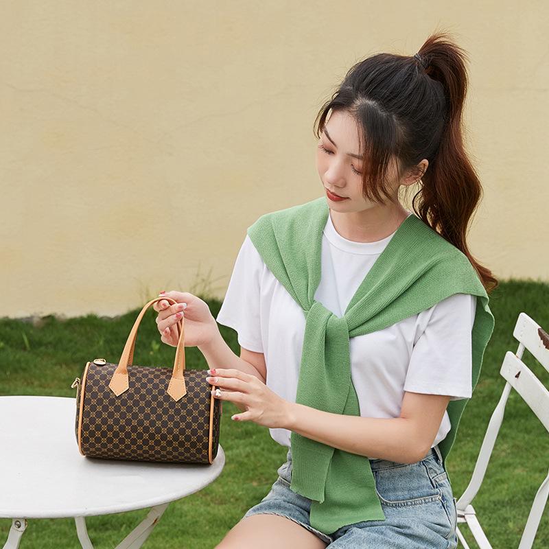 Torba Poduszka z Nadrukiem Koniczyny Czterolistnej - Modna w 2023 roku Torba Kurierska o Dużej Pojemności z Wzorem Kwiatowym w Stylu Vintage