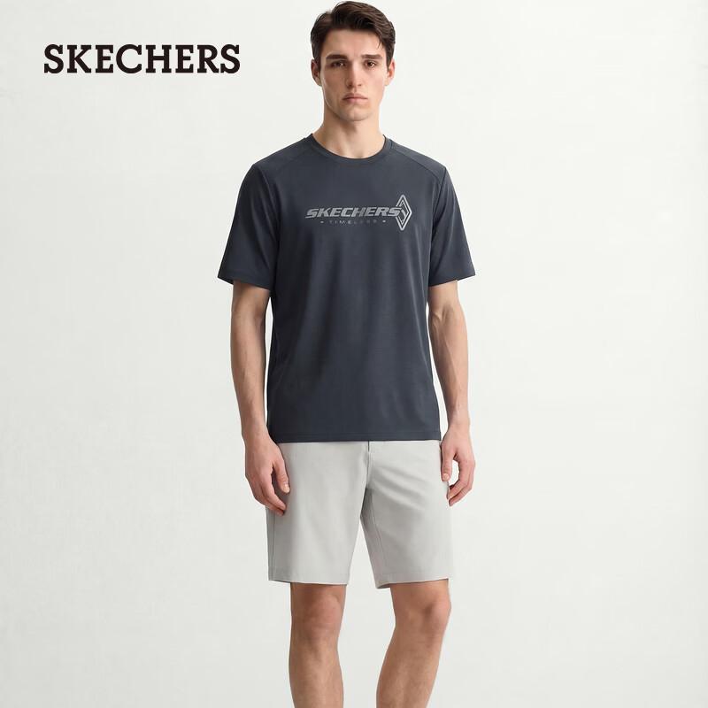 Мужская летняя вязаная футболка с коротким рукавом Skechers XL