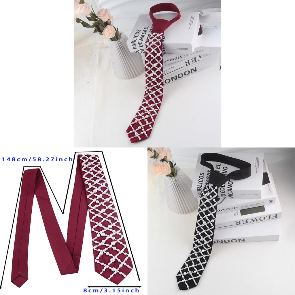 Arrow Style Business Tie With Pearl Accent For Men And Women Office Fashion