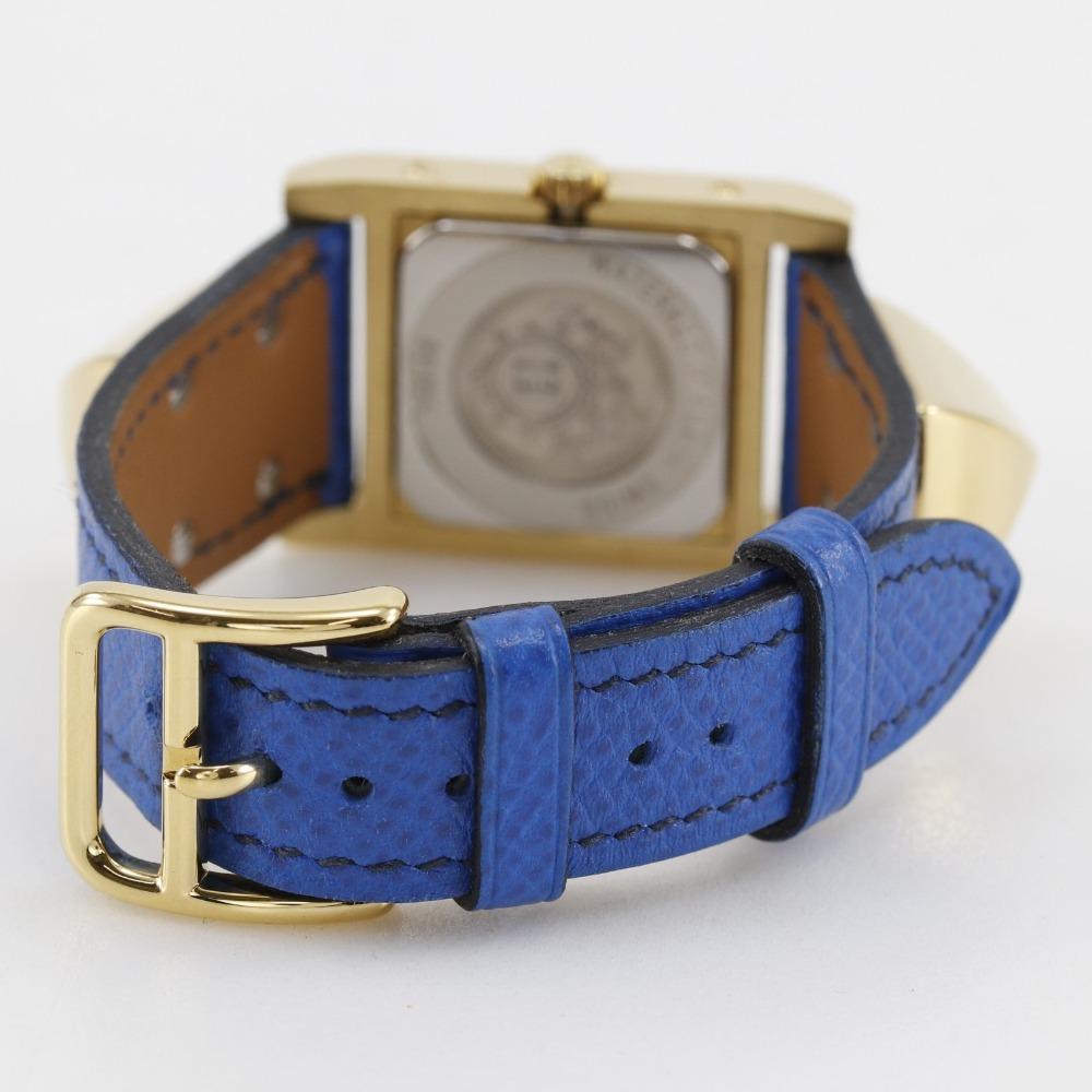 HERMES Medor Watches WhiteDial Plated Gold/Embossed Leather Quartz Analog display Women Used