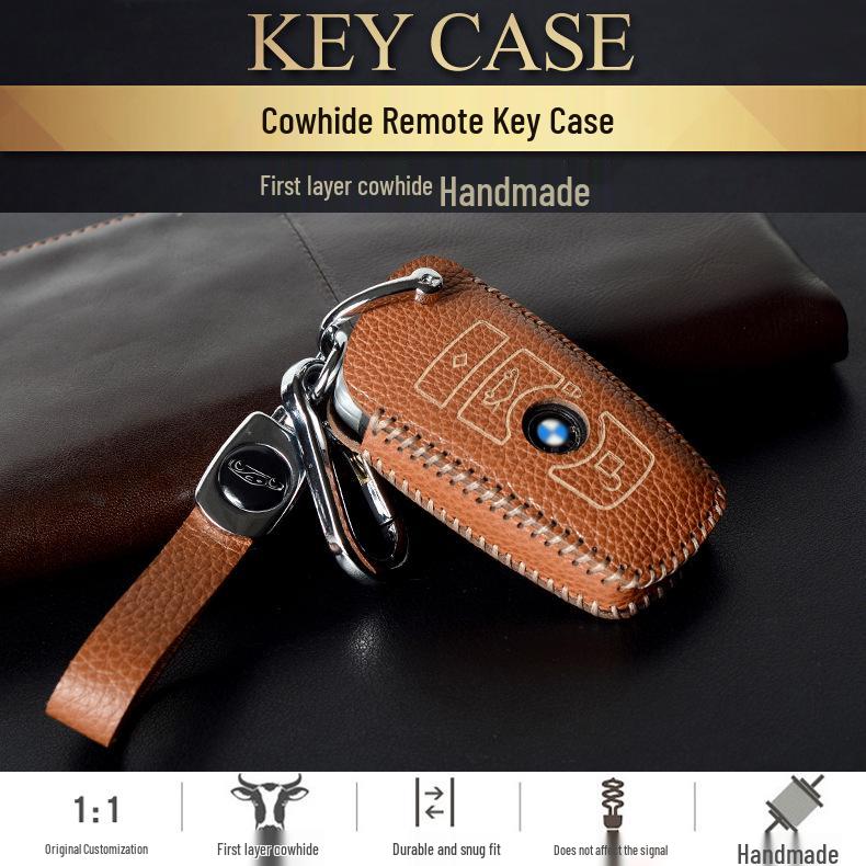 Premium Cowhide Key Case for BMW 3 Series 2013-2018, 2 Series, and 1 Series