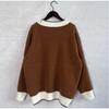 Knitted Cardigan Women V-neck Sweater Autumn Winter Single Breasted Coats Fashion Long Sleeve Panelled Casual Outerwear