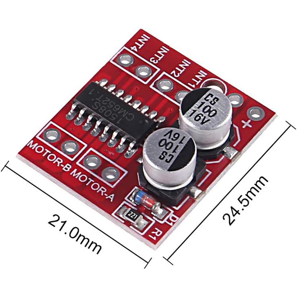 6pcs Mini L298N 2 Channel H Bridge DC Motor Driver Board with MX1508 Chip for Electric Projects, Smart Car Robot