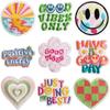 Inspirational Quotes Embroidery Cloth Sticker Student Bag Decoration Patch Sticker Positive Energy Smiley Face Zhang Zai Computer Embroidery Sticker
