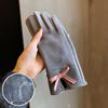 Premium Women's Fleece Touchscreen Gloves - Warm & Stylish for Fall/Winter, Korean Design