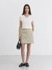 Deonseuteu A-Line Mini Skirt_Udsk5B227_Light Cream Beige