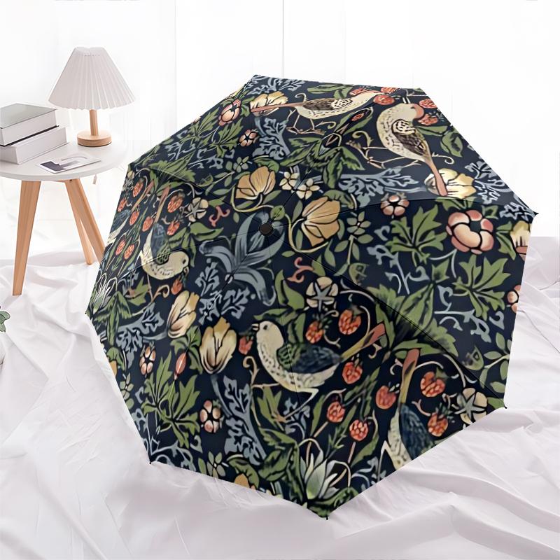 1 PC Automatic Folding Umbrella - Unique flowers Pattern, Portable & Foldable Design with 8 Ribs, Christmas Birthday Gifts