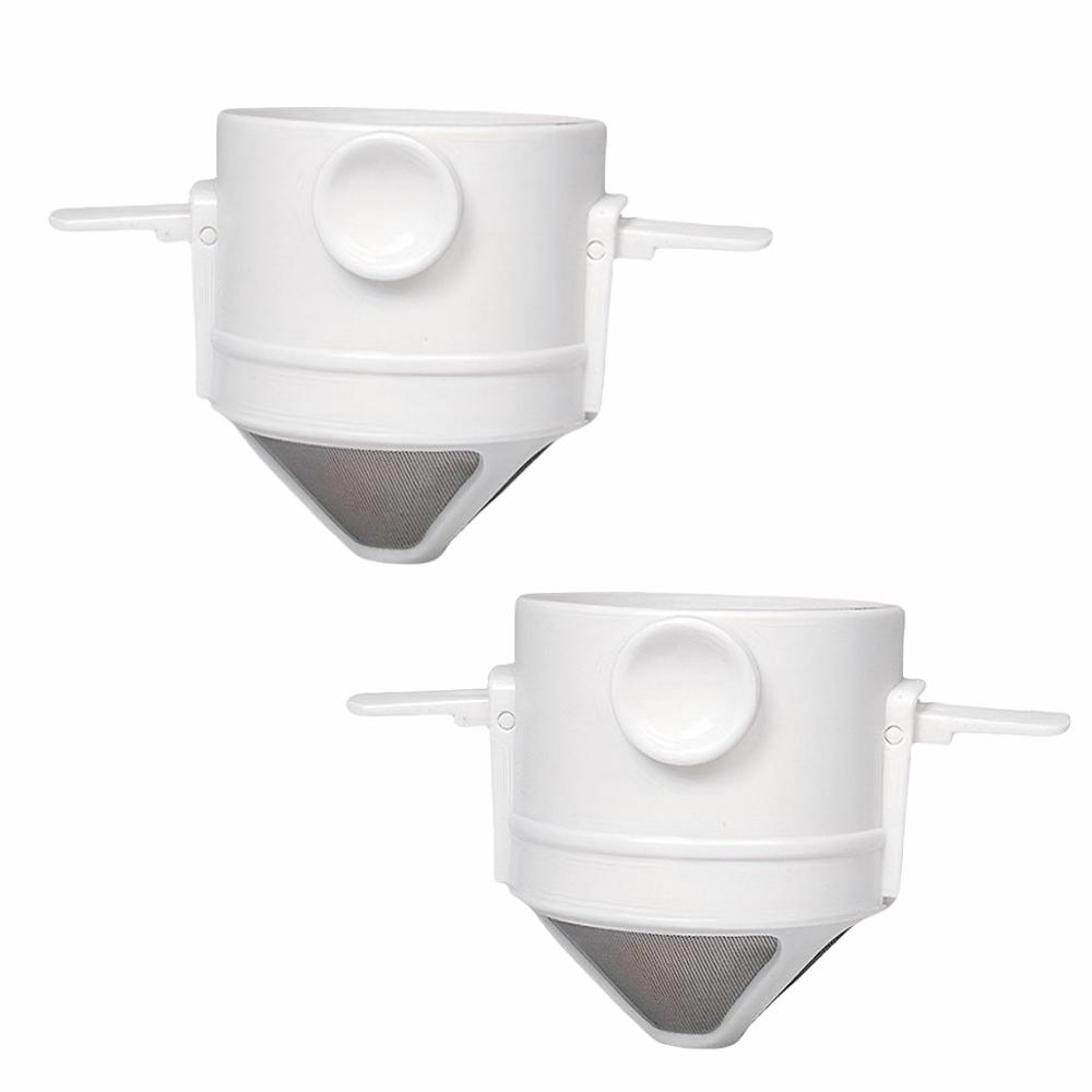 1/3 stk Sammenleggbare Kaffefilter Hell Over Drypper Sett Rustfritt Stål Håndbrygging Traktkopp med Ørekrok For Perfekt Kaffe
