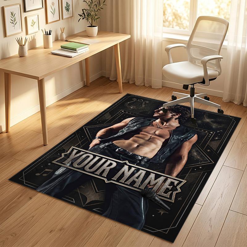 Personalized Crystal Velvet Carpet,Benson Boone Custom Printed Name, Plush Area Rug For Home Indoor Decor