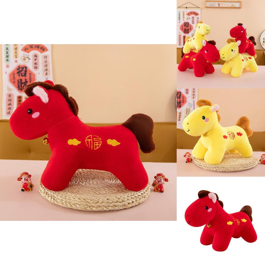 Traditional Red Foxtrot Horse Plush Toy For New Year Celebration And Gift Giving