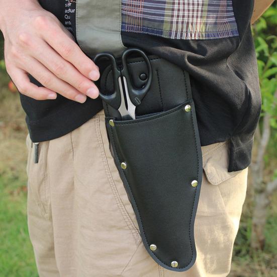 Gardening Shears Holster Garden Pruner Sheath Faux Leather Protective Cover Belt-Compatible Scabbard for Pruner Plier Shears