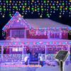 NEW 162/96LED Solar Icicle Outdoor Christmas Lights 8 Modes Waterproof Fairy Lights for Home Party Halloween Holiday Decoration