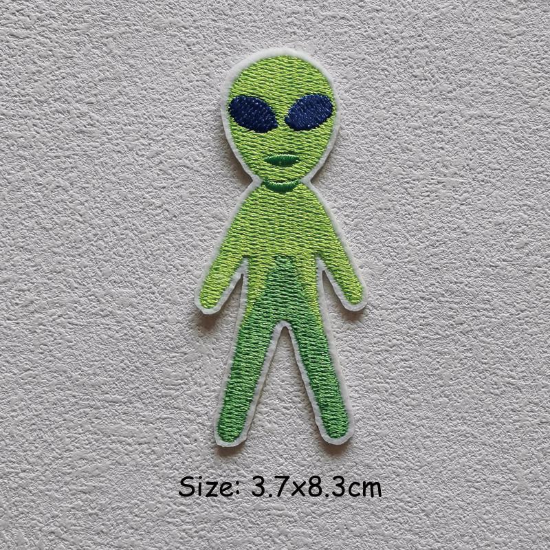 Alien Planet Rocket Patch Iron On Embroidered Sew On Sun Astronaut Jet Aircraft Meteorite Patch Fabric New Heat Transfer Garment Accessory DIY