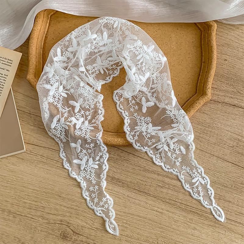 Triangle Scarf Waist Pastoral Strap Skirt Curtain Sweet Mesh Waist Scarf Fart Curtain Lace Silk Scarf Headscarf Headband Tied Hair