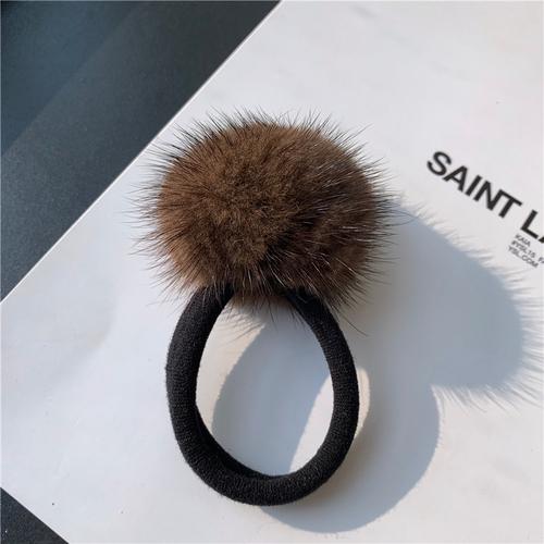 Mink Fur Ball Rope Female Korean Cute Simple Plush Hair Rope Headdress Online Celebrity Temperament Hair Band Elastic Hair Accessories.