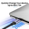 USB C Fast Charging Data Cable 90 Degree Type-C Data Cord PD 240W 48V 5A High-Speed for iPhone 15 USB Type-C Mobile Phone Cords