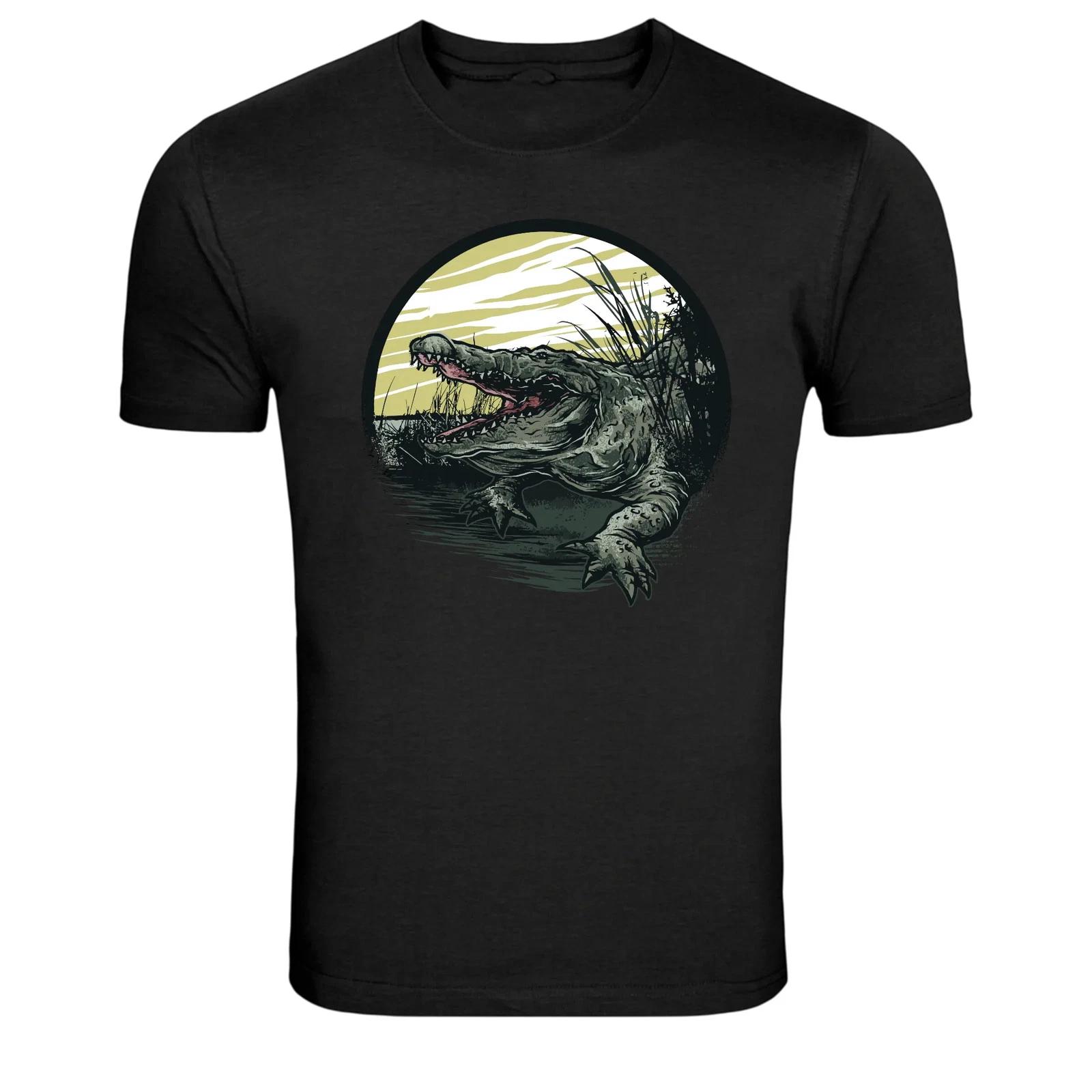 Wild Alligator Swamp Predator Graphic T-Shirt M