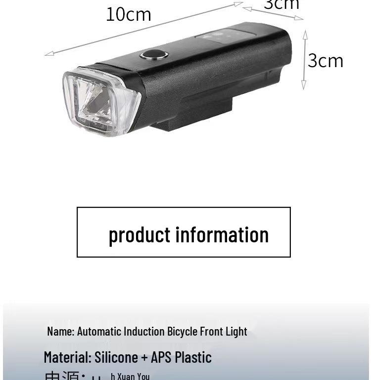 Smart Touch Bicycle Headlight with USB & Light Sensor for Mountain Cycling
