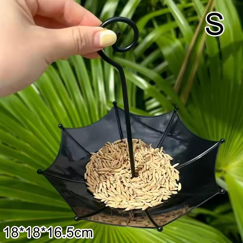 

1Pc Outdoor Hanging Bird Feeder Tray Umbrella-Shaped Iron Feeder & Water Bowl For Garden Courtyard Backyard Hummingbird Feeder S