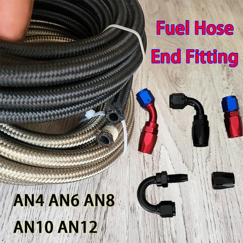 CEP Rubber Hose Nylon Braided Fuel Hose Rotary Joint Connection Adapter Kit AN4 AN6 AN8 AN10 AN12 Hose End Fittings