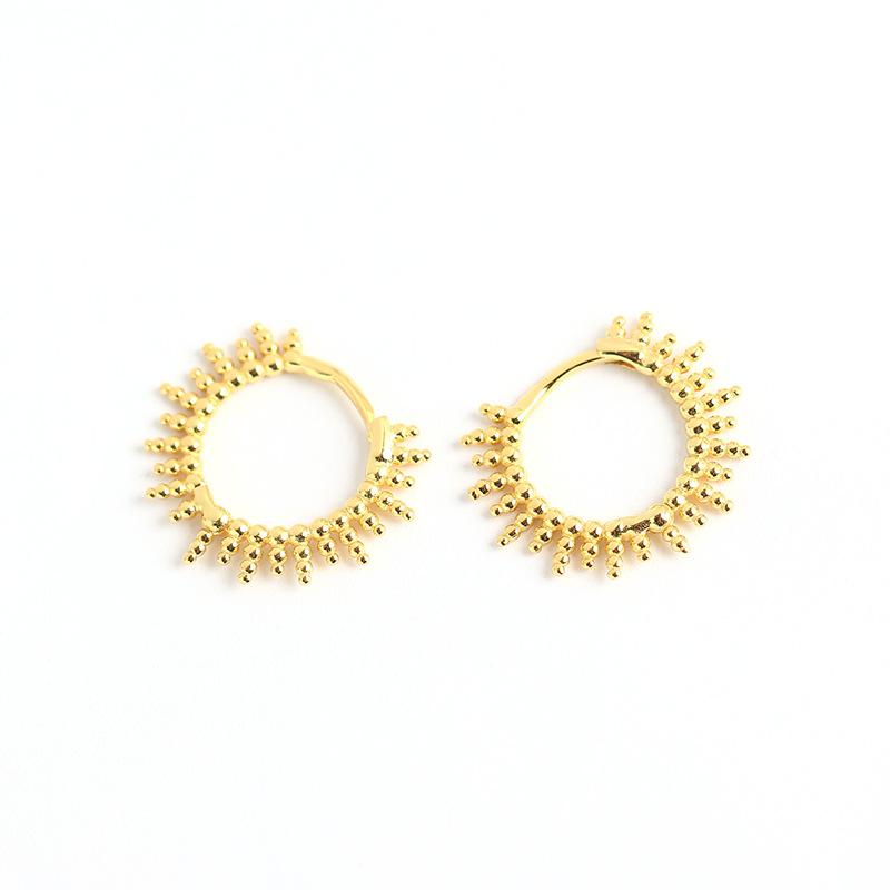 ANENJERY Beads Hoop Earrings for Women French Gold Silver Small Circle Earrings Jewelry Wholesale