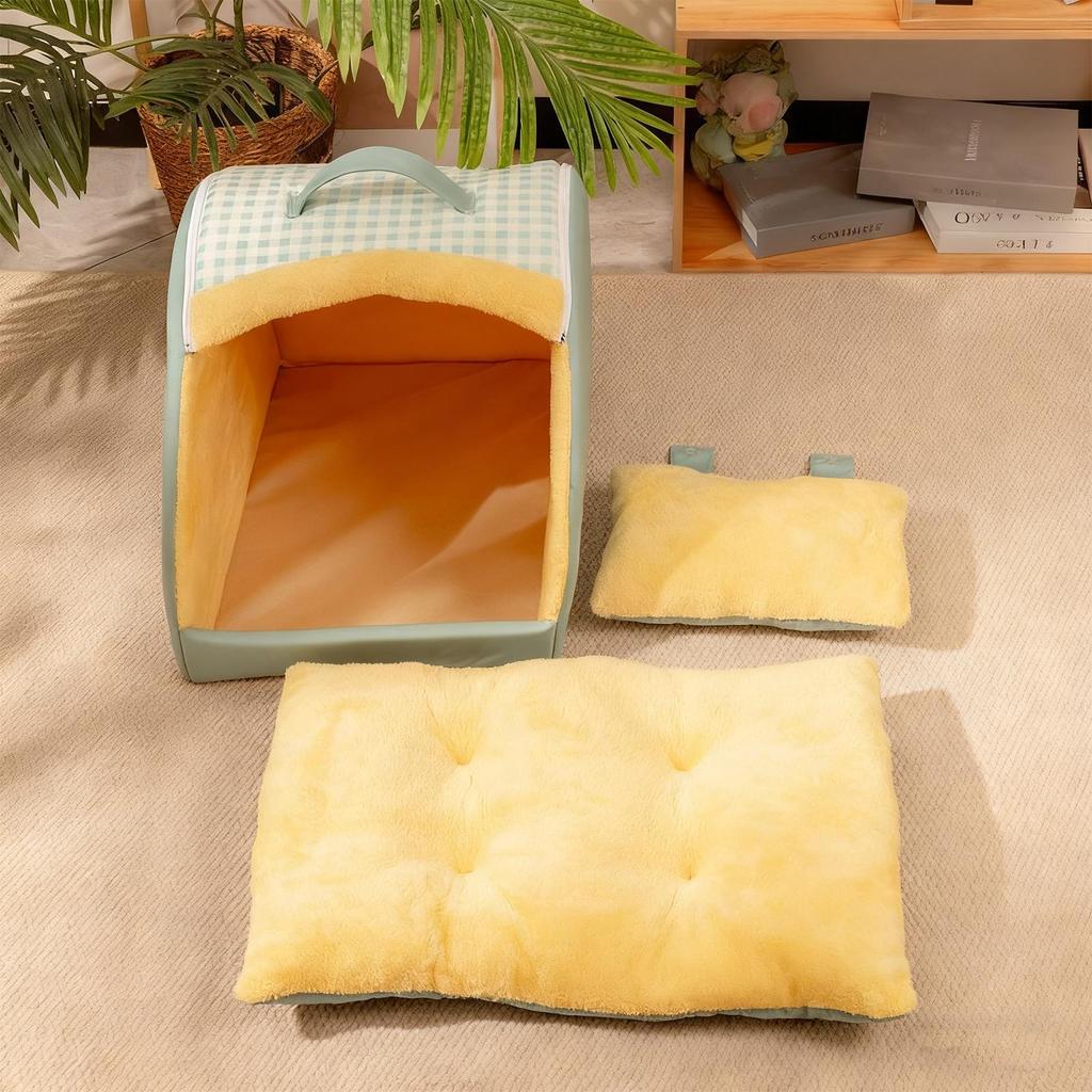 Cat Cave Comfortable Semi Enclosed Windproof House Nest Indoor Cat House For Outdoor Winter Sleeping Outside Home Travel Bedroom