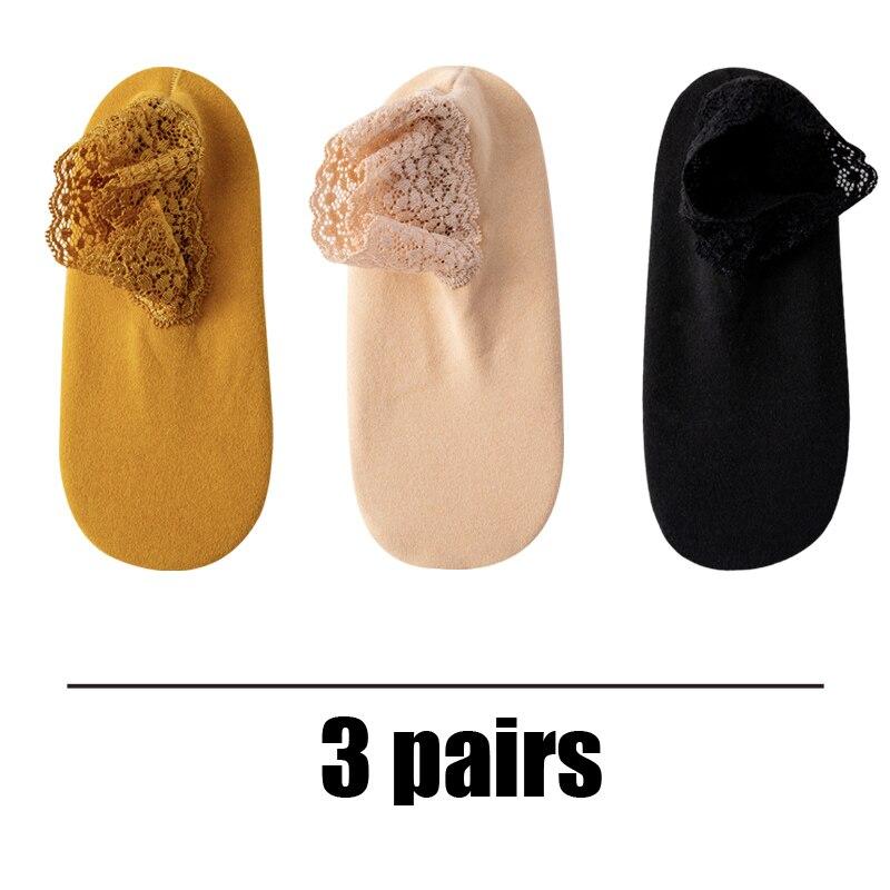 Autumn and Winter Women Warm Thickened Floor Socks Versatile Lace Short-tube Sleep Socks