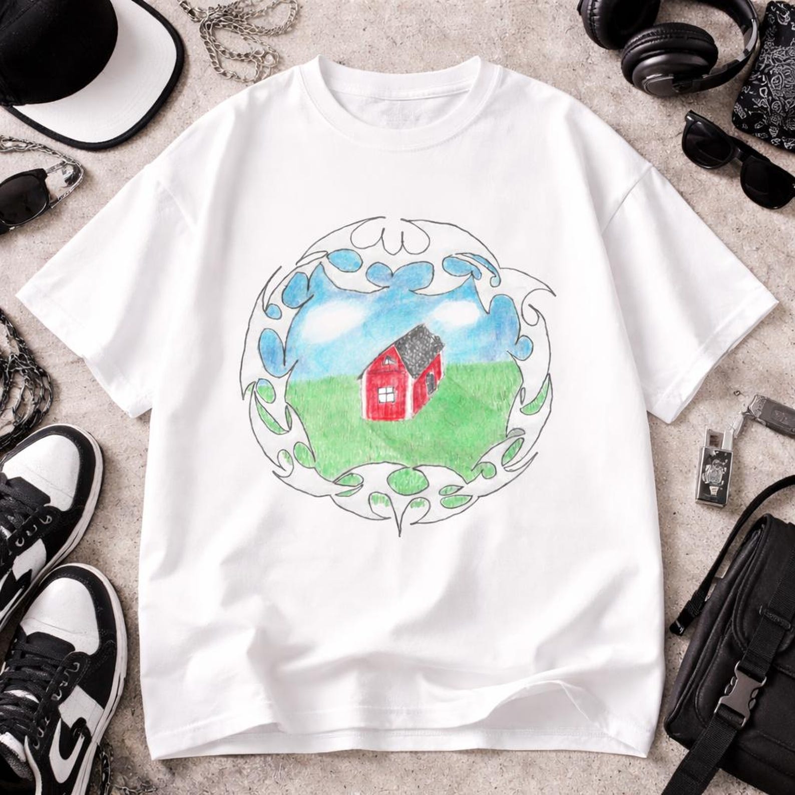 Bladee & Ecco2k T-Shirt | Crest Album Band Tee 3XL