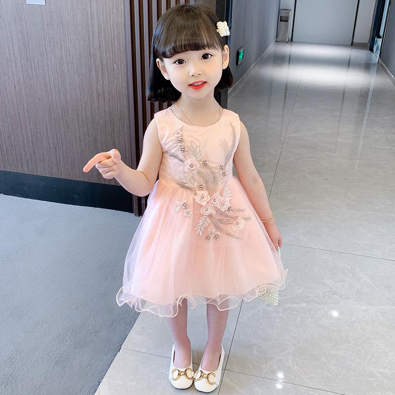Girls' summer 2026 new mesh dress, stylish princess dress, birthday dress, baby performance dress