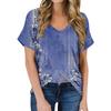Women's Summer Casual T-shirt 2025 Fashion Retro Printing Harajuku Blouse T-shirt Street Short-sleeved V-neck Blouse