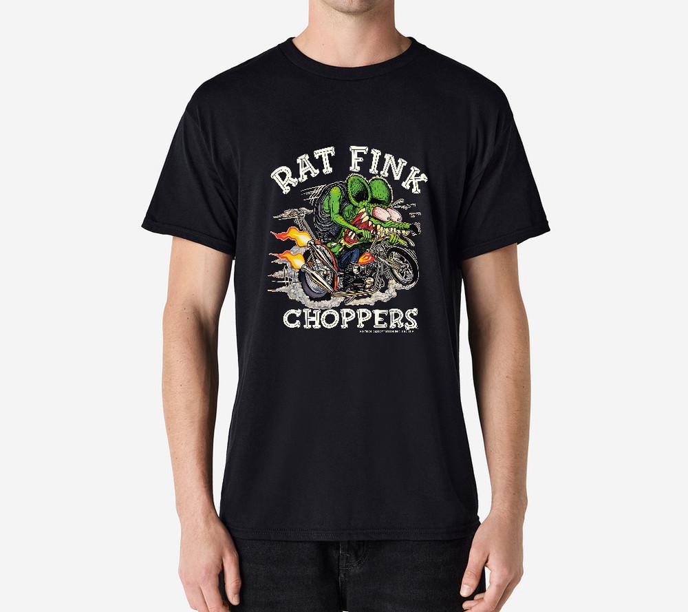 Rat Fink Choppers T-Shirt, Vintage Hot Rod Motorcycle Tee, Unisex T-shirts Unisex T-Shirt XXXL