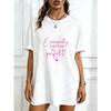 Oversized T-Shirt Black Unique Is Much Cooler Than Perfect Text Print Casual Wear For Women