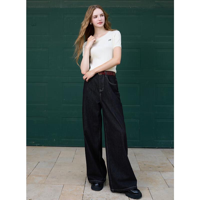 Sancai 2025 Autumn Simple Embroidered Knit Pullover