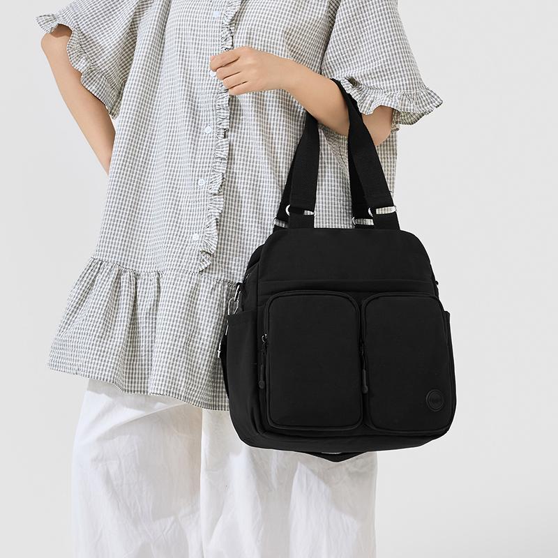 Borsa a tracolla in nylon multitasche da donna, borsa a spalla leggera con tracolle