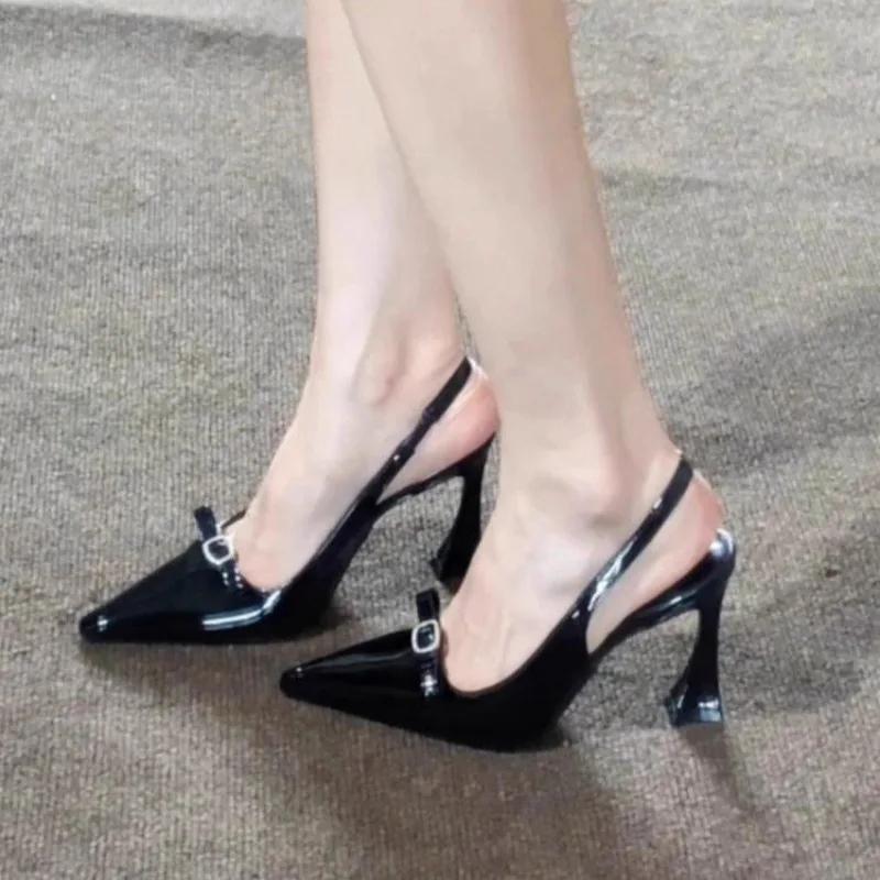 Mote 2025 Sommer Høy Hæl Dame Sandaler Mote Sommerfuglknute Kjole Singbacks Pumps Elegant Selskap Bryllup Damesko