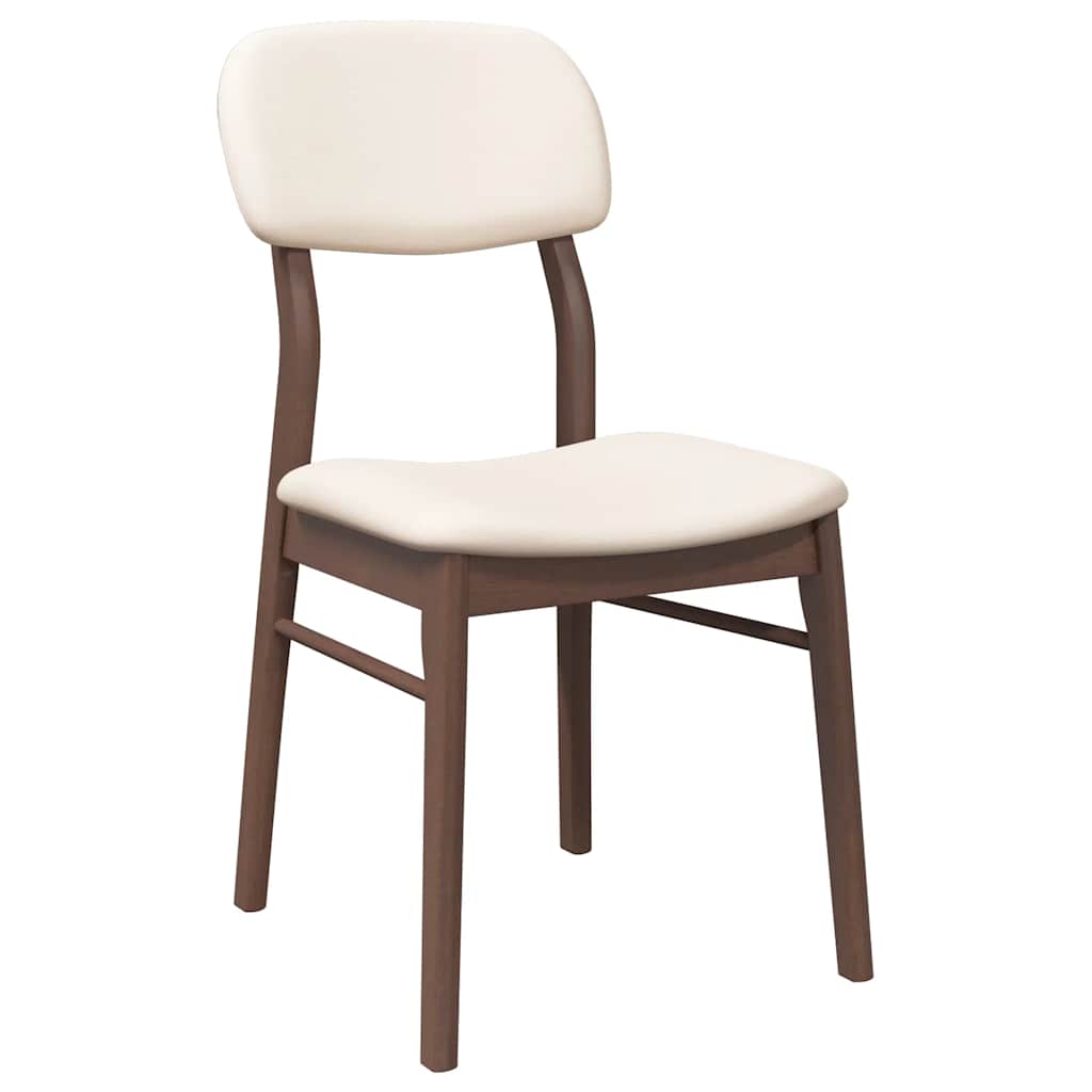 Dining Chairs with Cushions 2 pcs Brown Solid Rubberwood