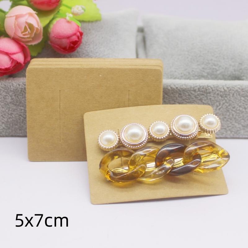 Lot de 50 cartes multi-formats en papier blanc/kraft, pour boucles d'oreilles, colliers et bijoux